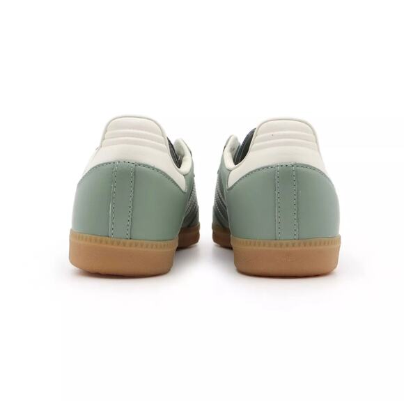 Size 11 Adidas Women's Samba OG Silver Green Chalk White Gum Brown Green IE7011 - Picture 5 of 6